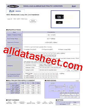 zlh|ZLH Series Datasheet by Rubycon 